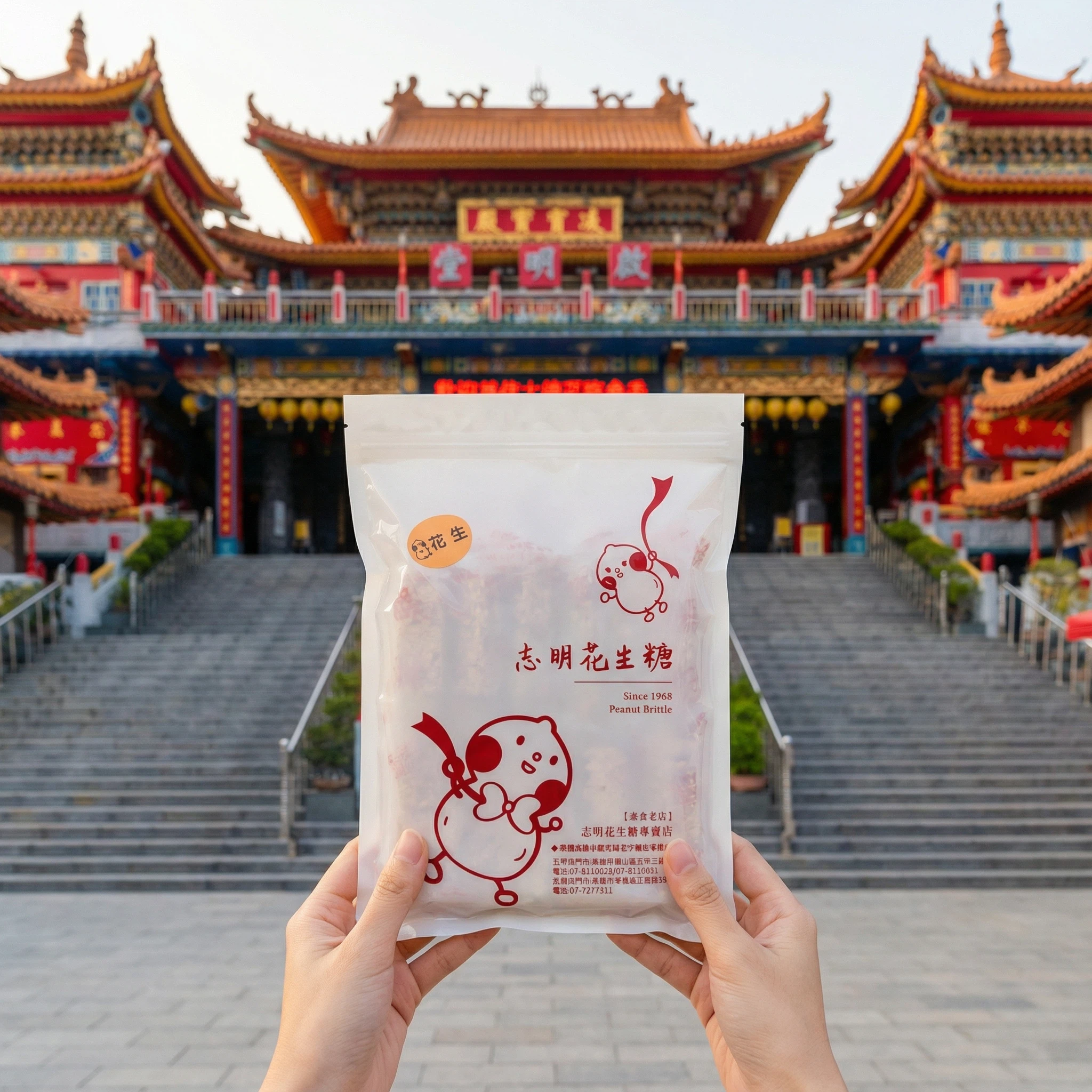 💯袋裝個人包💯正港台灣味👍志明花生糖~《台灣百大伴手禮》多種口味可選每片都是獨立包裝喔👉粒粒飽滿、紮實香脆💋不黏牙無添加防腐劑